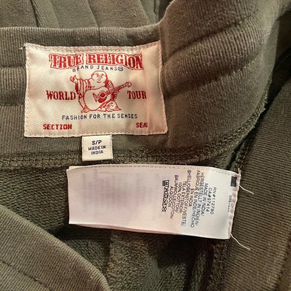 True Religion Women's Olive Green Cargo Zip Jogger Pant - Size Small - Picture 5 of 6